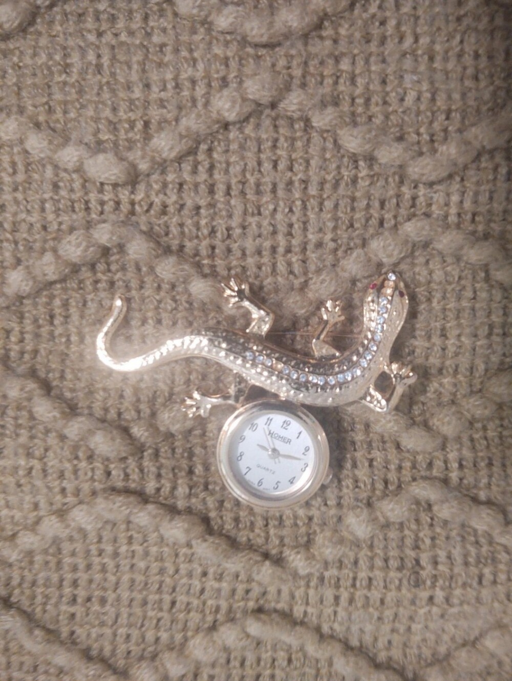 Lizard Watch Brooch